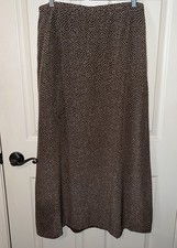 VTG Pendleton 100 Silk Maxi Skirt Brown Polka Dots Lined Women  s 12 T Pockets