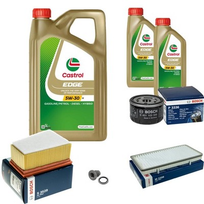 BOSCH inspektionspaket 7 L Castrol EDGE 5W-30 M für Nissan Primastar Bus 2.0