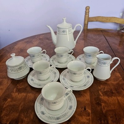 Crown Ming Fine China Teetassen, Untertassen, Milchkännchen, Zuckerdose, Tee-/Kaffeekanne