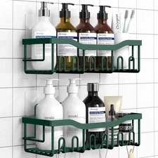 Shower Caddy 2 Pack Adhesive Organizer for Home Decor & Kitchen Storage