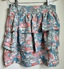 Women’s Kimchi Blue Pastel Floral Tiered Ruffled Mini Skirt Size 4 — photo 2