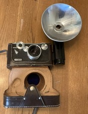 EUC VINTAGE Argus C3 BRICK 35mm CAMERA 50mm F3.5 Lens Leather Case - Flash, Read