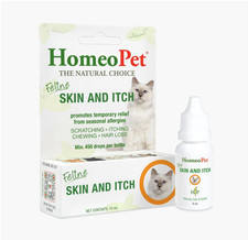 HomeoPet Feline SKIN AND ITCH Support Drops for Cats, 1.6 Oz