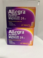 Allegra Allergy Relief Indoor/Outdoor 24 HR 15 tablets each  Exp 05/26  02/27