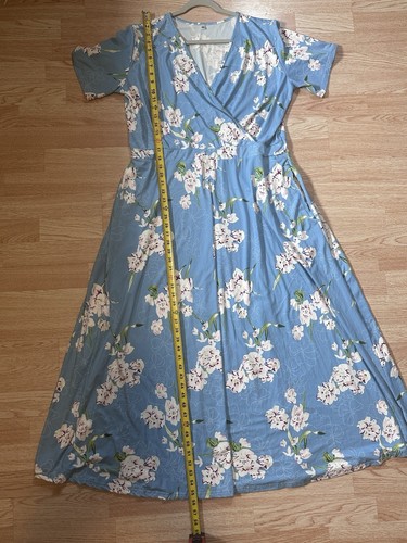 Floral Blue Maxi Dress Plus Size 3XL - Picture 6 of 8