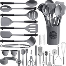 43Pcs Large Kitchen Utensils Set - Silicone Cooking Utensils Set, Dishwasher