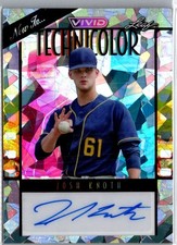 Josh Knoth 2023 Leaf Vivid Technicolor Gray Crystal Auto 3/9 Milwaukee Brewers 