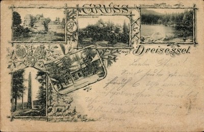 Postcard Haidmühle Bavarian Forest Lower Bavaria, Dreisessel, monument - 4977474