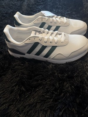 adidas Run 60s 4.0 White/Green Lace Up Low Top Sneakers Athletic Shoes JS1001