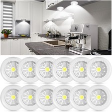 Wireless LED Puck Lights 12 PCS 70 Lumens Touch Light Battery Powered
