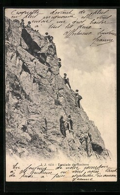 Escalade de Rochers, Ansichtskarte 1904 