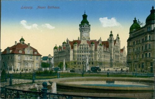 Postcard Leipzig New Town Hall around 1910 (9910)