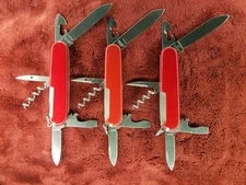 🔪🔪 Lot 3 Red Victorinox Spartan Swiss Army Knife 91mm 2 Layer