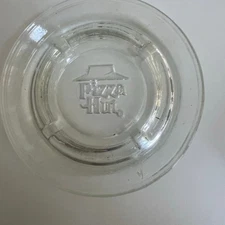 Clear Glass Pizza Hut Ashtray Vintage 80's Ash Tray 5 Inch