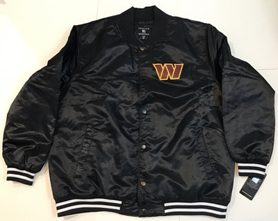 Washington Commanders Jacket Men Black NFL Football Varsity 2XL Adaptive