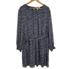 Michael Michael Kors NEW Multicolor Floral Dress Semi Sheer Career 2X Metallic