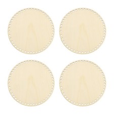 4Pcs 8" Diameter Crochet Basket Bottom Round Blank Wooden Base