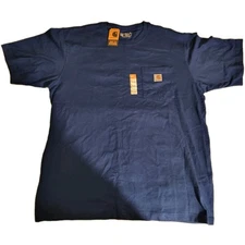 Carhartt T Shirt Mens Large Blue Heavyweight Loose Fit K87-M Workwear NWTS 