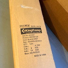 KingCamp ORCHID C20 Camping Cot Black/Gray 120x96cm MPN KC2427