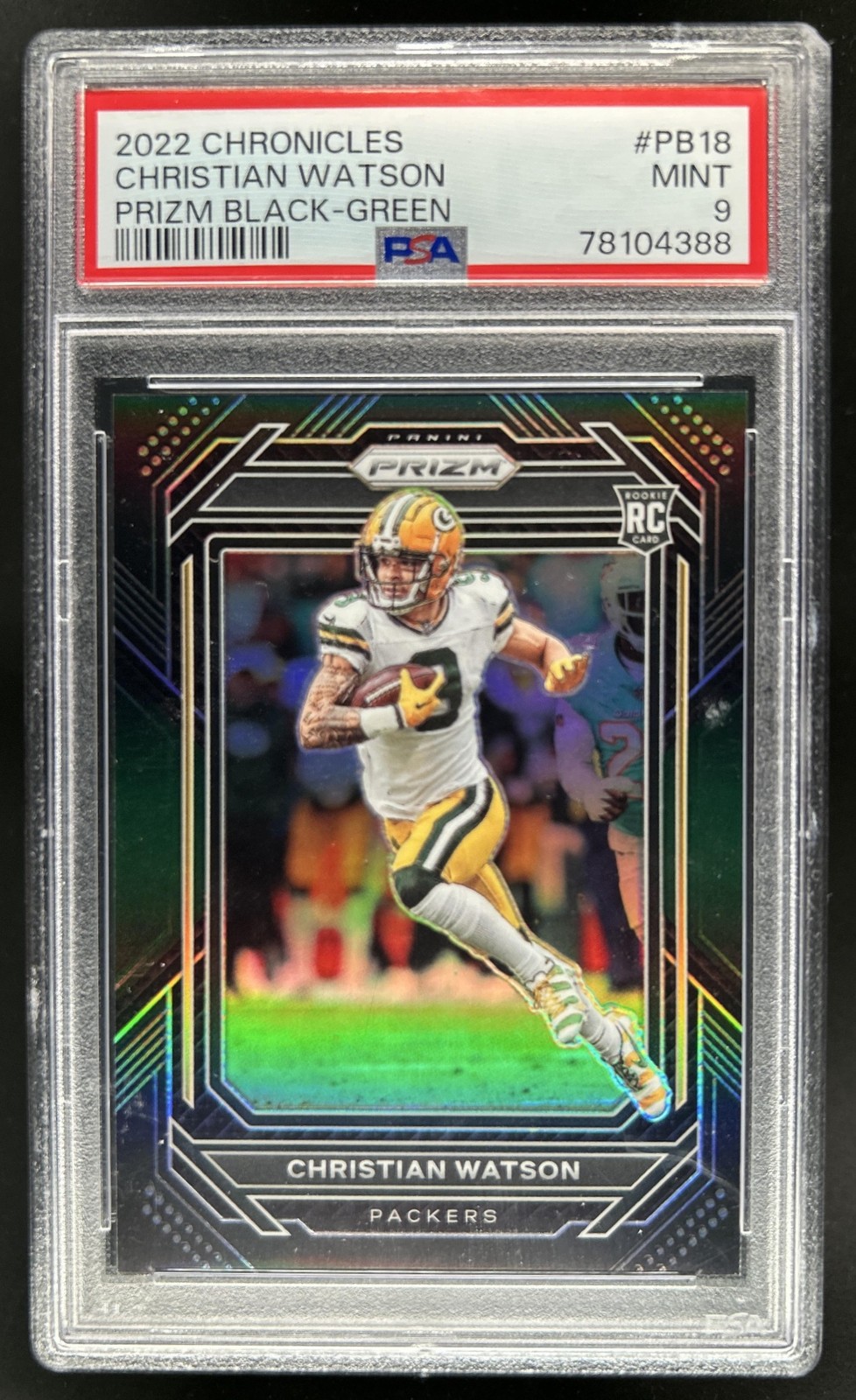 Christian Watson Panini Chronicles Prizm Black #PB18 Green