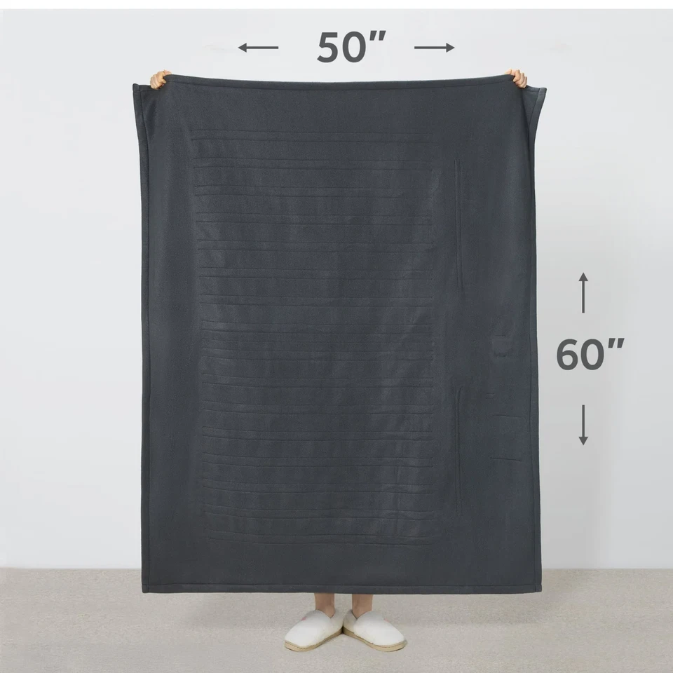 NEW Sunbeam Microplush Heated Blanket Twin Size Gray NEW Electric Heated Throw - Image 4 of 4