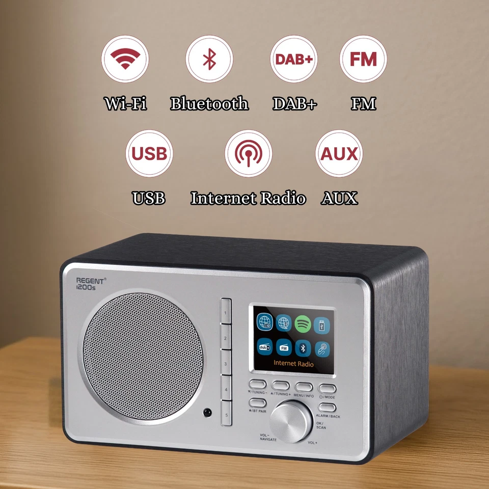 Ferguson Regent i200s Internetradio WLAN Radio mit Bluetooth, FM/DAB/DAB+Spotify - Bild 2 von 4