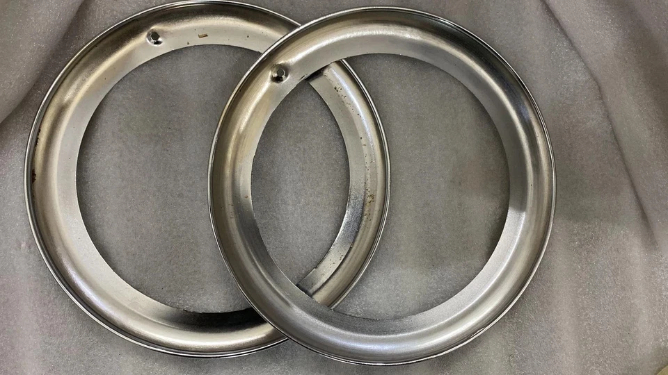 Willys Jeep CJ-2A CJ-3A Headlight Outer Bezel Chrome Pair 1946-1953 Vintage Trim — 第 3/3 张图片