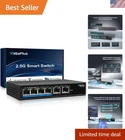 6 Ports 10Gb Unmanaged Ethernet Switch with 4*2.5G Base-T Ports, 2*10G RJ45 P...