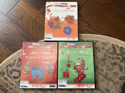 Dream Designs CD''s  Embroidery 2007 OESD Autumn Colors Dogs Chritmas