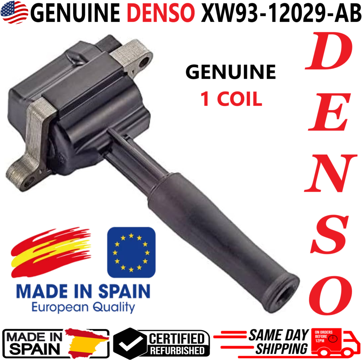OEM GENUINE DENSO x1 Ignition Coil For 1999-2003 Jaguar 4.0L