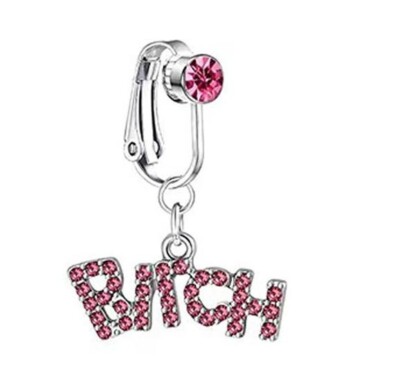 Clip On Belly Button Ring ''*ITCH'' Shape Fake Belly Navel Piercing