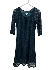 Garnet Hill Emerald Green Lace Boheme Dress Size 0 Great Cond.