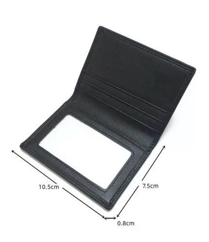 Bifold Leather Small Credit Card & ID Holder Slim Design Mini Men's Wallet - Picture 2 of 7