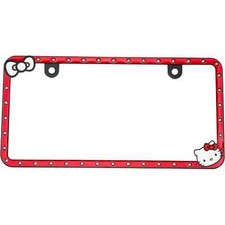 New Hello Kitty Bow Face License Plate Frame Auto Tag Universal 12.5 X 6