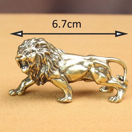 Solid Brass Lion Figurine Statue Animal Figurines Toys House Desktop ...