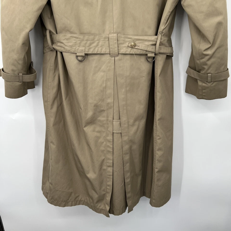 Brooks Brothers Men's 40 Reg Poplin Wool Lined Detective Duster Trench Coat - Image 4 of 4