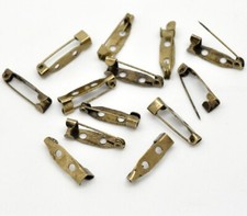 Brooch Backs Blank Fasteners - 50pcs - Bronze Tone - 20mm - Jewellery Making