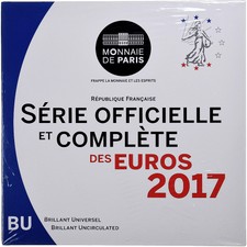 France, 1 Cent to 2 Euro, BU, 2017, Monnaie de Paris, FDC