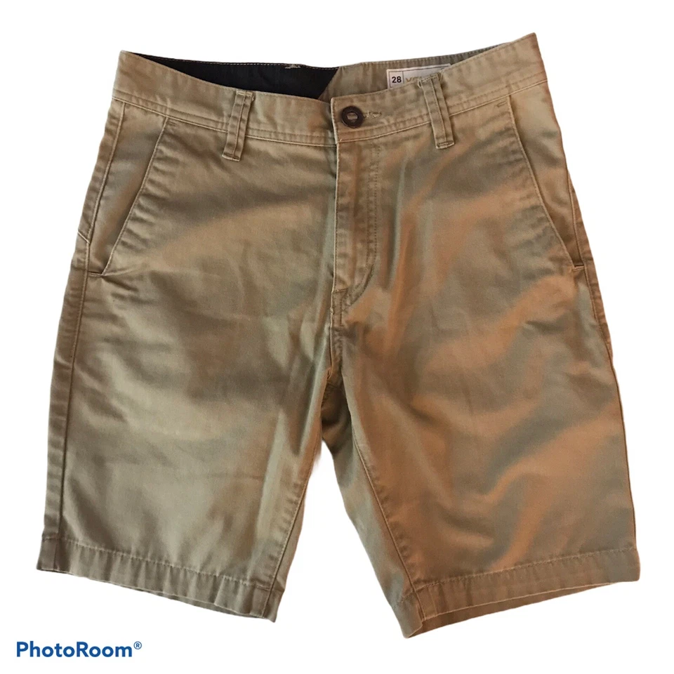 Volcom Shorts True To This Mens 28 Nylon Blend Hiking Walking Khaki Flat Front - Image 3 of 4