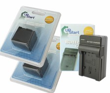 2x Battery Charger for Canon VIXIA HF S100, HF100, HF S200, HF M41, HFM30