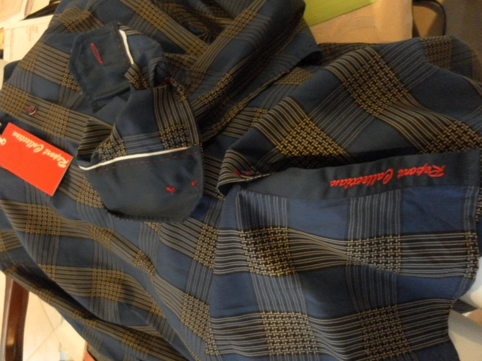 Report Collection Blue/Black LS Shirt W/contrasting cuff trim NEW - Image 4 of 4