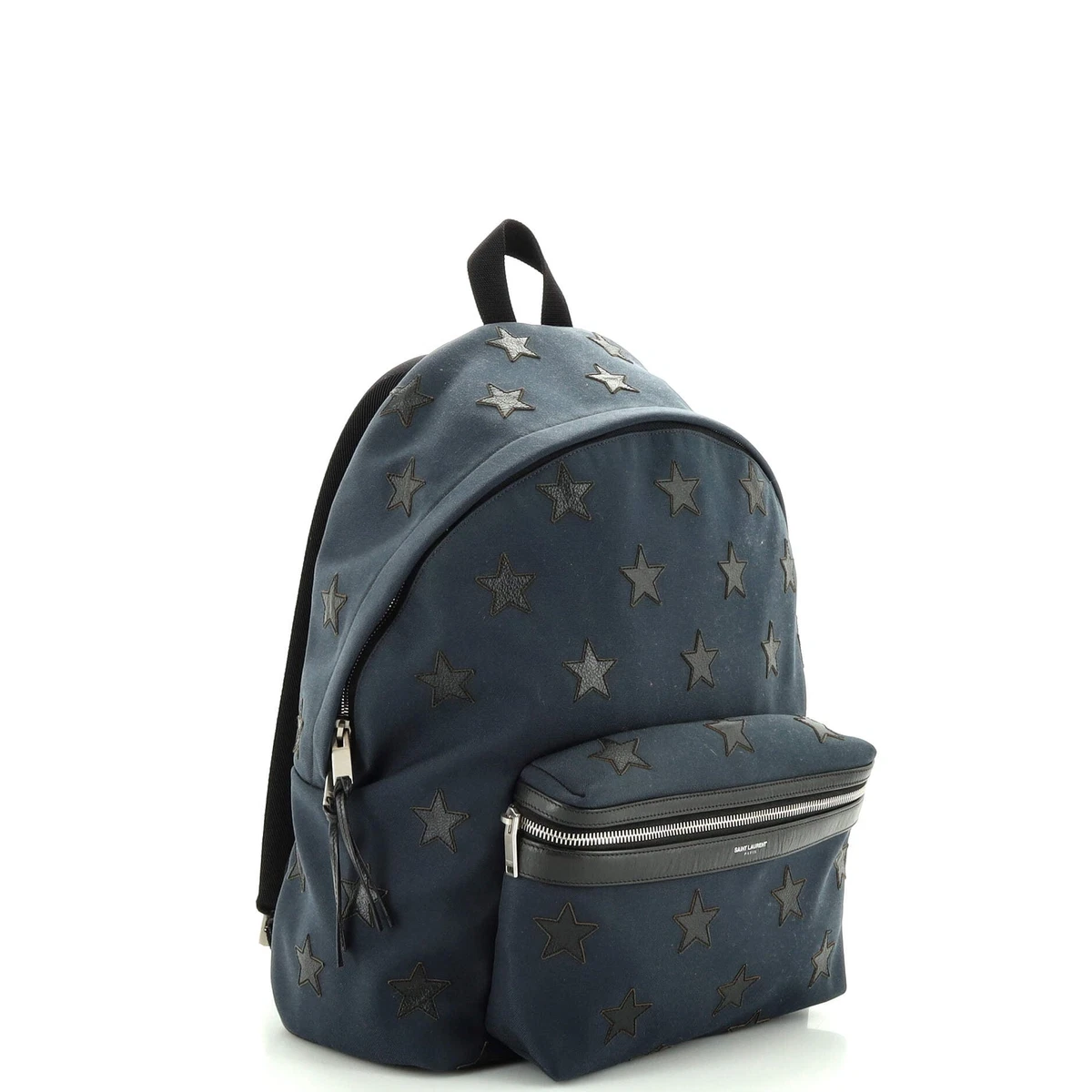 Saint Laurent City Backpack Embroidered Canvas Medium Blue eBay