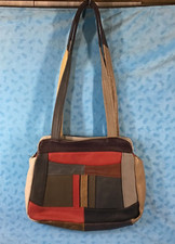 Vintage 70  s Style Leather  100  Patchwork Purse Unbranded Made In Mexico