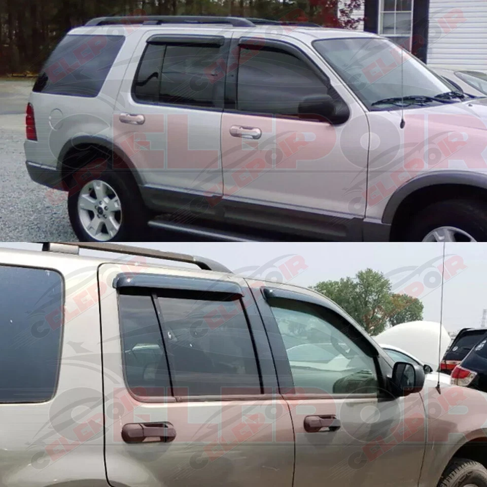 Ajuste 02-10 Ford Explorer 03-05 Aviador Viseras Ventana Lluvia Protector Solar Deflector Foto 4 de 4