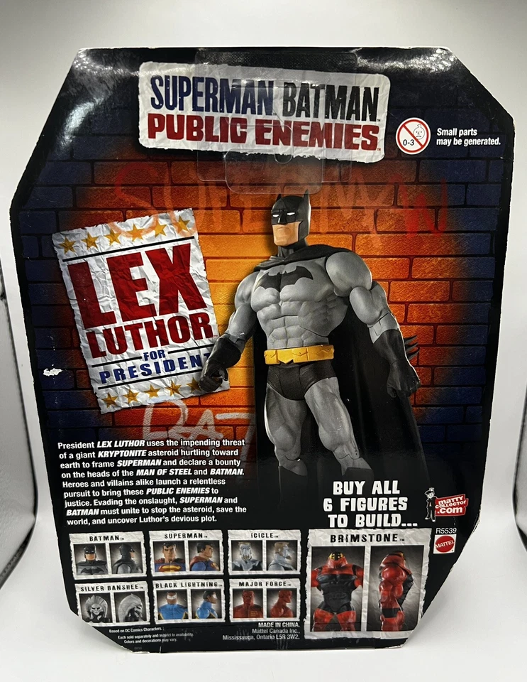 2009 Lote de 4 figuras de enemigos públicos de Batman de Superman de DC Comics BAF Brimstone! Foto 4 de 4