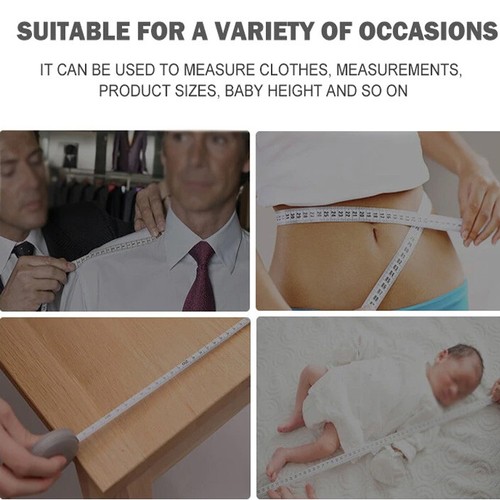 1.5m Retractable Soft Tape Double Scale Flexible Ruler Body Measurement BLACK - Picture 2 of 7