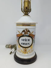 A. Collin Paris Opium Smyrn Apothecary Jar Converted Lamp, French 19th Century