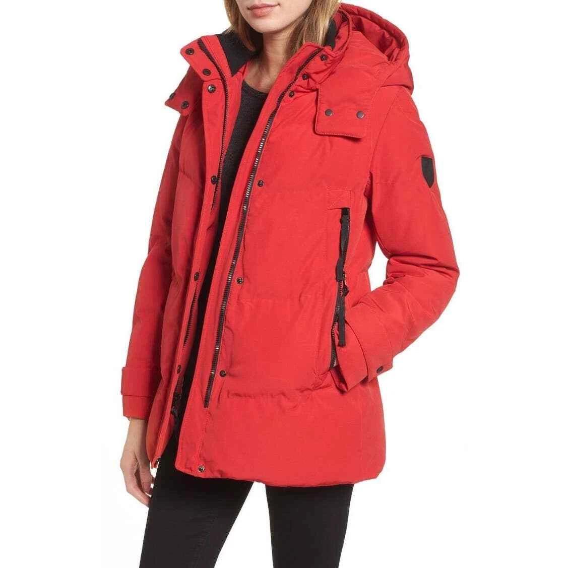 Vince Camuto Quilted Red Puffer Jacket M | eBay