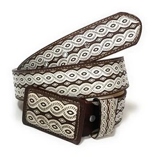 MEN'S WESTERN LEATHER BELT. COWBOY RODEO BELT. CINTO VAQUERO CINTO CHARRO LASER