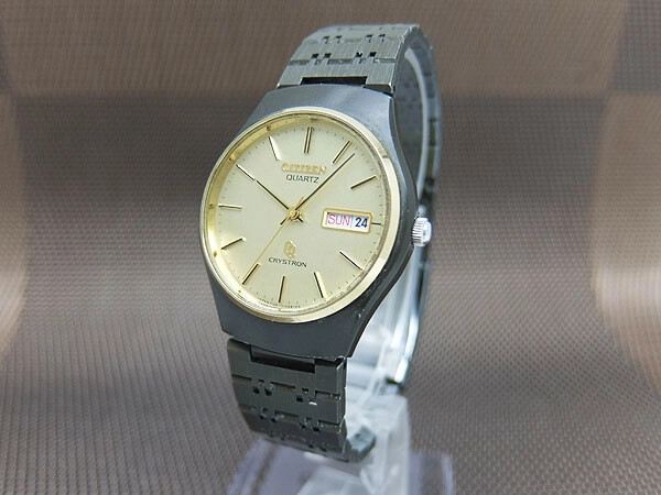 CITIZEN Watch CRYSTRON Ref.4-730844 Khaki plastic case SS gold